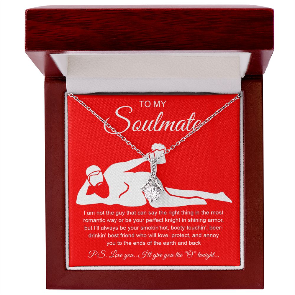 To My Soulmate Necklace For Women, Funny Gifts For Girlfriend,Valentine Presents For Girlfriend, Best Birthday Meaningful Gift Ideas For Wife, Women Romantic Jewelry For Her Anniversary Message Card and Gift Box Styles Allruing Necklace