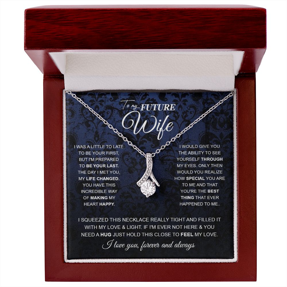 to My Future Wife Necklace Future Wife Gifts, Promise Necklace For Her, Fiance Gifts For Her, Wedding Anniversary Gifts For Future Wife With Message Card Box LED, Soulmate Necklace For Women, To My Wife Necklace Allruing Necklace