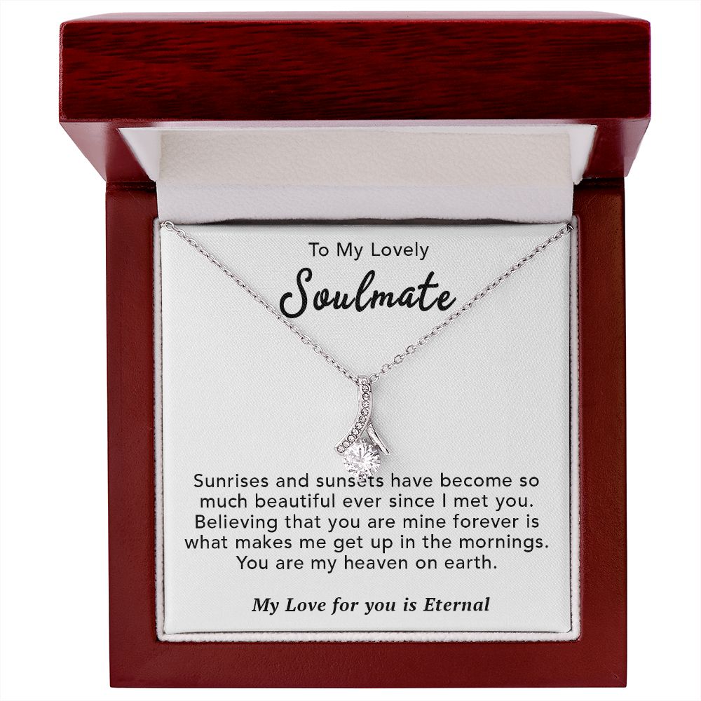 To My Lovely Soulmate Necklace Gift From Husband To My Badass Wife Pendant Anniversary Jewelry with Message Card and Gift Box. Gift for Wife. Necklace Gift Set for Wife Necklace Gifts Box Gift Box Styles Allruing Necklace