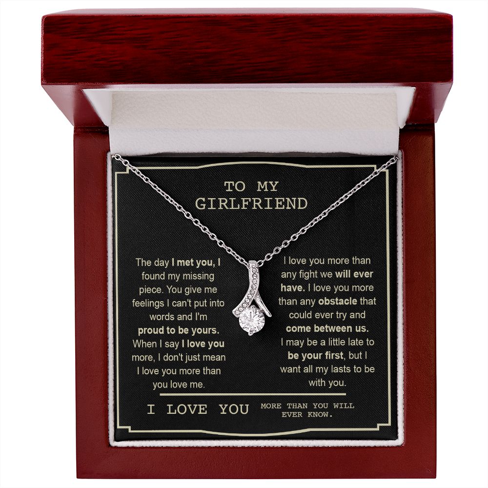 Couples Gifts, To My Boyfriend Necklace Gifts From Husband, Wedding Anniversary Jewelry For Wife From Husband, Necklace Customer Name Message Card and Gift Box styles On Birthday, Christmas, Anniversary Allruing Necklace