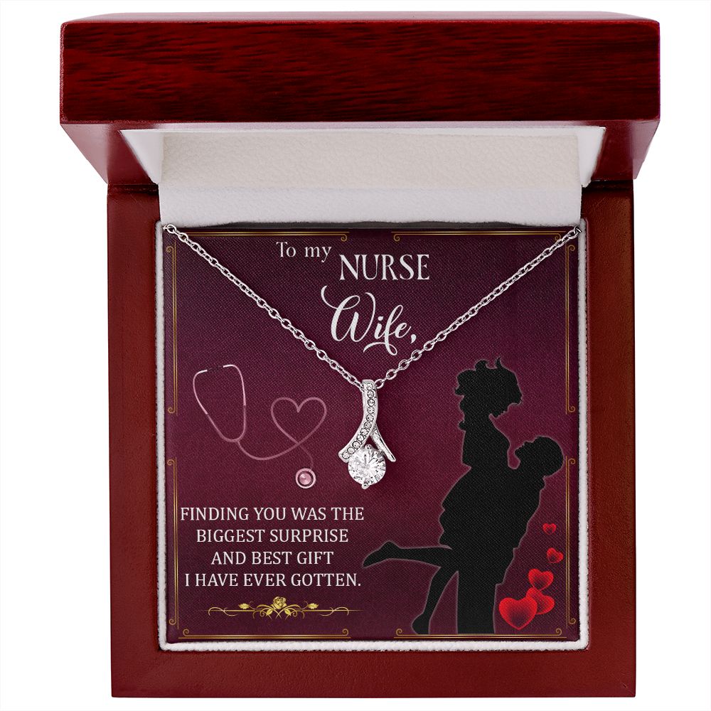 Couples Gifts,To My Nurse Wife Girlfriend Necklace Gifts From Husband, Wedding Anniversary Jewelry For Wife From Husband, Wife Birthday From Husband, To My Beautiful Wife Girlfriend Message Card and Gift Box styles On Birthday, Christmas, Anniversary  All