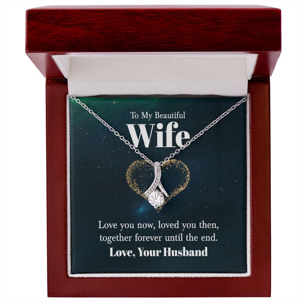 Wife Necklace Gifts From Husband, Wedding Anniversary For Wife From Husband, Wife Birthday From Husband, Necklaces For Wife From Husband, Love Knot Meaningful Necklace Message Card and Gift Box Styles on Birthday, Christmas, Anniversary  Allruing Necklace