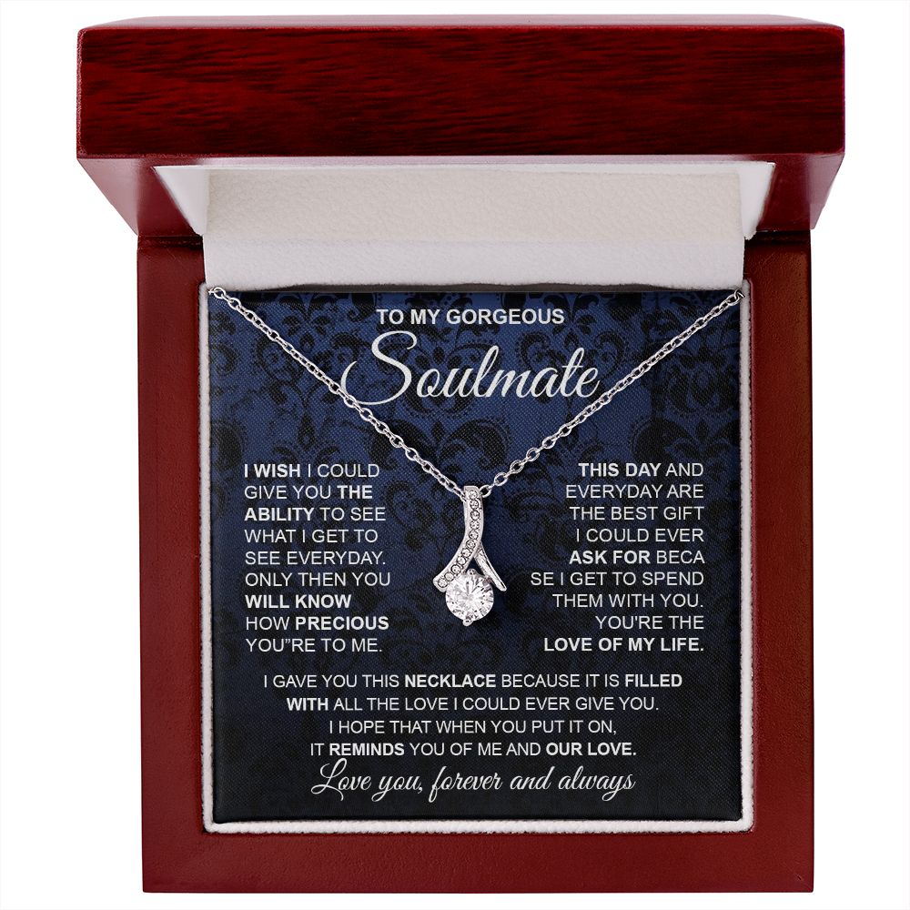 to My Soulmate Necklace from Husband, Necklaces for Wife from Husband, to My Soulmate Necklace for Women, Soulmate Jewelry for Wife Wedding Jewelry Gifts for Wife Birthday Gifts from Husband Allruing Necklace