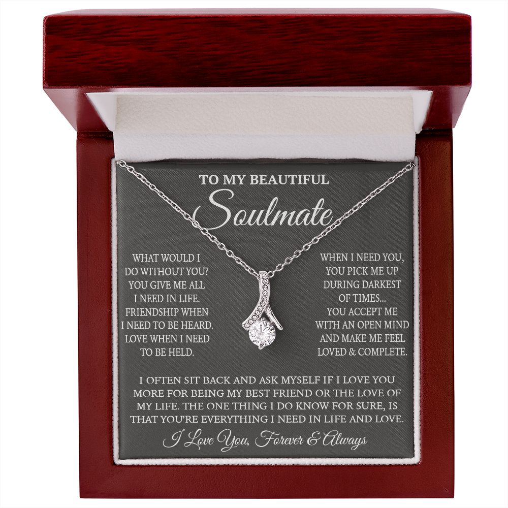 Couples Gifts Necklace To My Soulmate Necklace, Necklace Gifts For Wife From Husband Jewelry Romantic Gifts For My Wife Necklace Message Card and Gift Box Styles on Birthday, Christmas, Wedding, Anniversary, Valentine Allruing Necklace