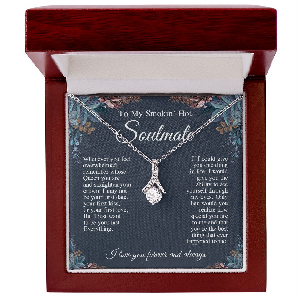 To My Smokin' Hot Soulmate Necklace, Valentine Anniversary Jewelry Gifts for Women, Anniversary Gifts For Wife From Husband To My Wife Necklace Message Card and Necklace Gift Box Gift Box Styles on Birthday, Wedding, Anniversary, Valentine Allruing Neckla