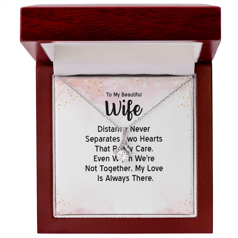 Couples Gifts, Beautiful Wife Necklace Gifts From Husband, Wedding Anniversary Jewelry For Wife From Husband, Wife Birthday From Husband, To My Unbiological Sister Message Card and Gift Box styles On Birthday, Christmas, Anniversary  Allruing Necklace