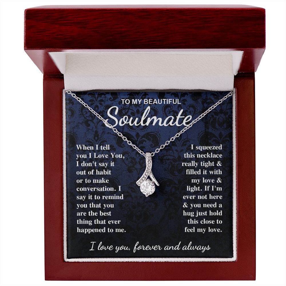 To My Beautiful Soulmate Necklace Gift for Her, Soulmate for Wife Birthday Gifts from Husband, Wedding for Women, Soulmate Gifts, Message Card and Necklace Gifts Box Gift Box Styles on Birthday, Wedding, Anniversary, Valentine Allruing Necklace