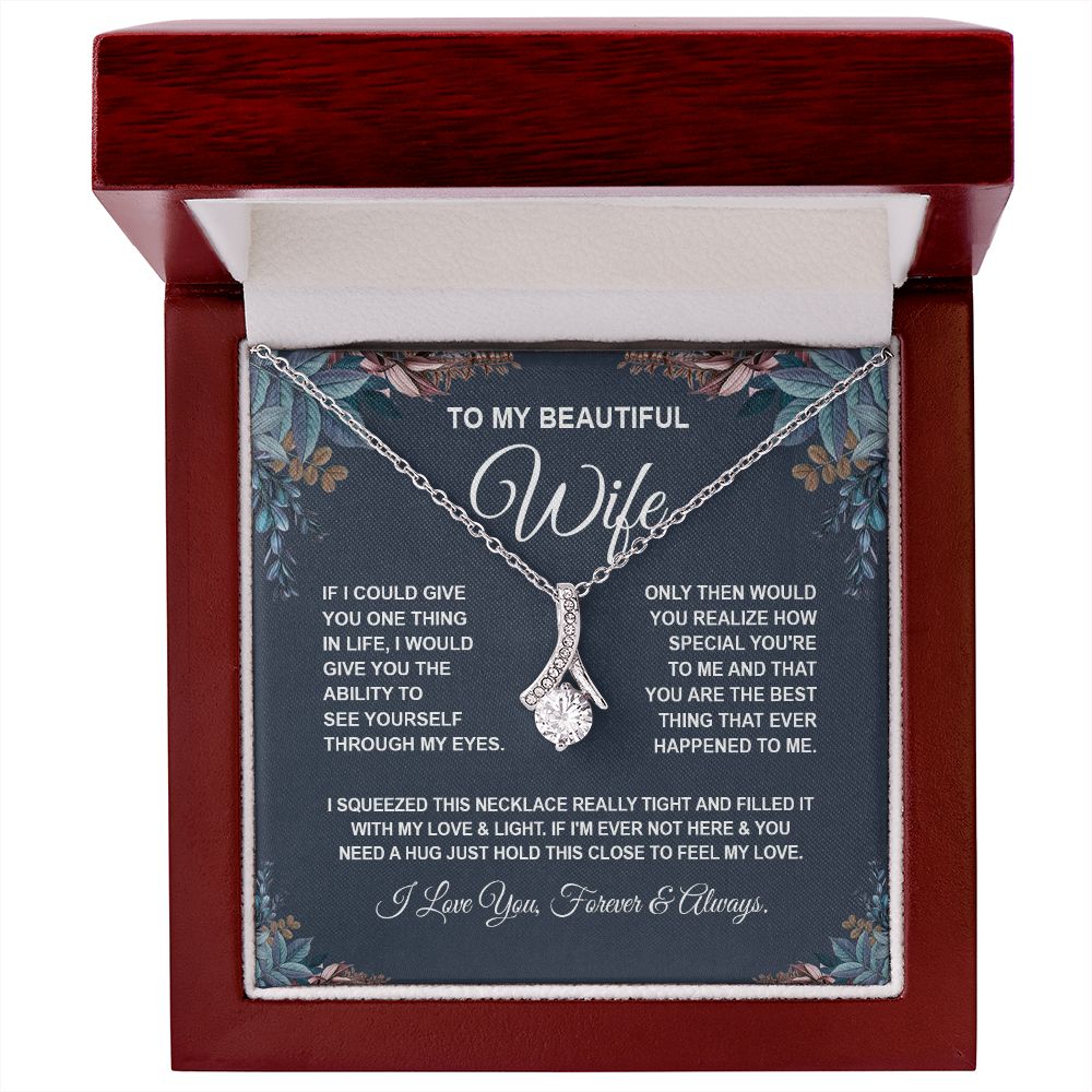 Wife Necklace Gift From Husband, For Soulmate From Husband, Wife Gifts From Husband, Necklaces For Wife From Husband To My Soulmate Necklace Message Card and Necklace Gift Box Gift Box Styles on Birthday, Wedding, Anniversary, Valentine Allruing Necklace