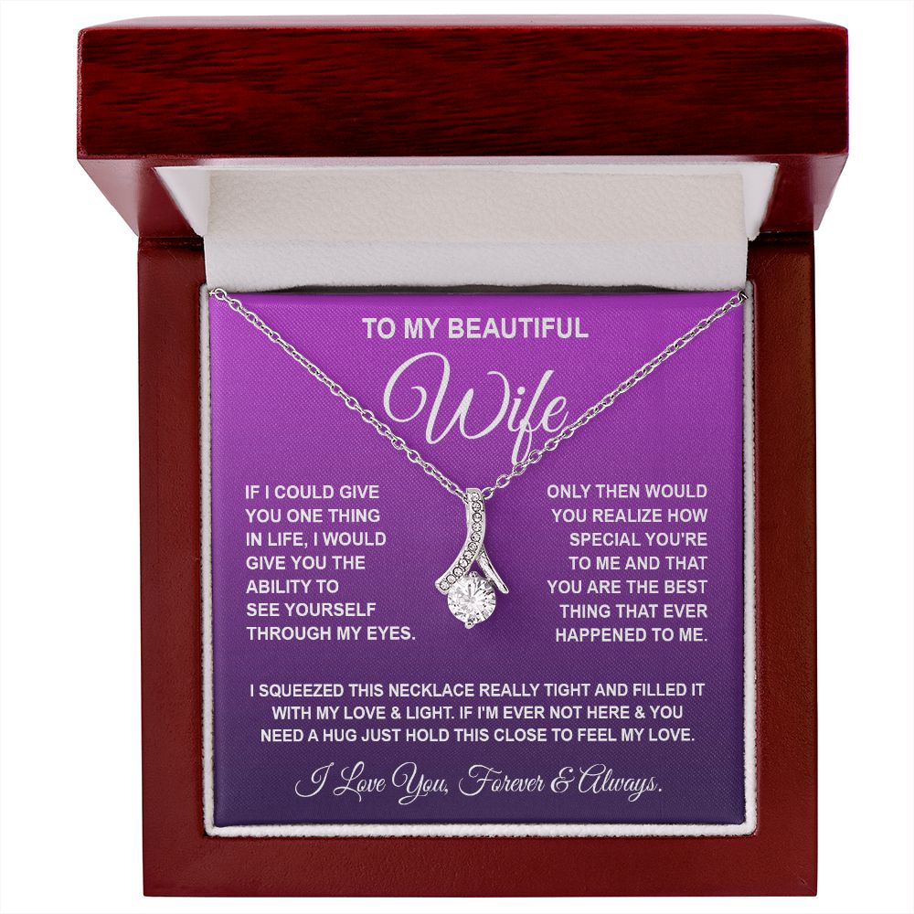 Soulmate Necklace Gifts From Husband, For Wife From Husband, Soulmate Gifts From Husband, Necklaces For Wife From Husband To My Wife Necklace Message Card and Necklace Gift Box Gift Box Styles on Birthday, Wedding, Anniversary, Valentine Allruing Necklace