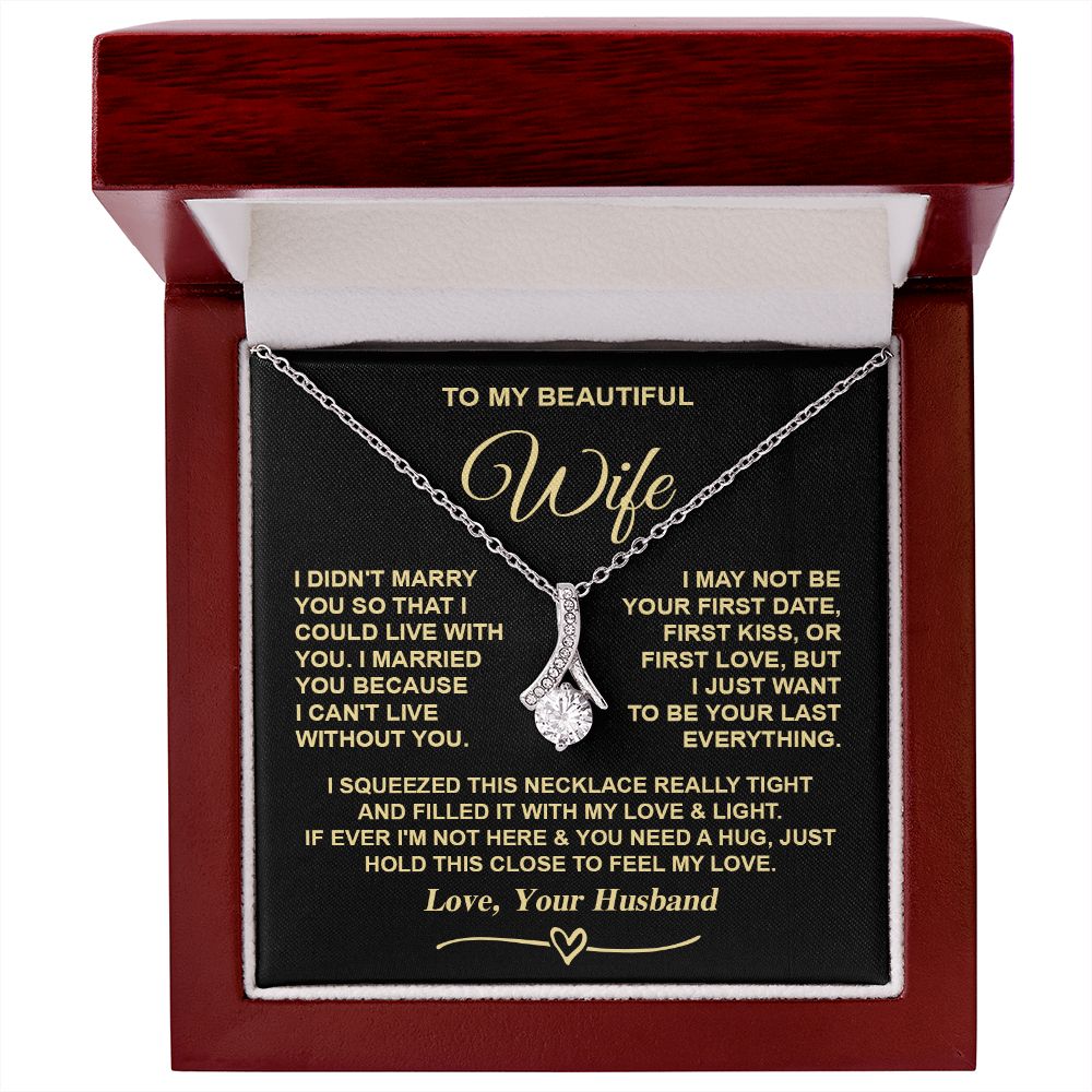 Wife Necklace Gifts from Husband, Gifts for Wife Birthday Gifts from Husband, Necklaces for Wife from Husband to My Wife Message Card and Necklace Gift Box Gift Box Styles on Birthday, Christmas, Wedding, Anniversary, Valentine Allruing Necklace