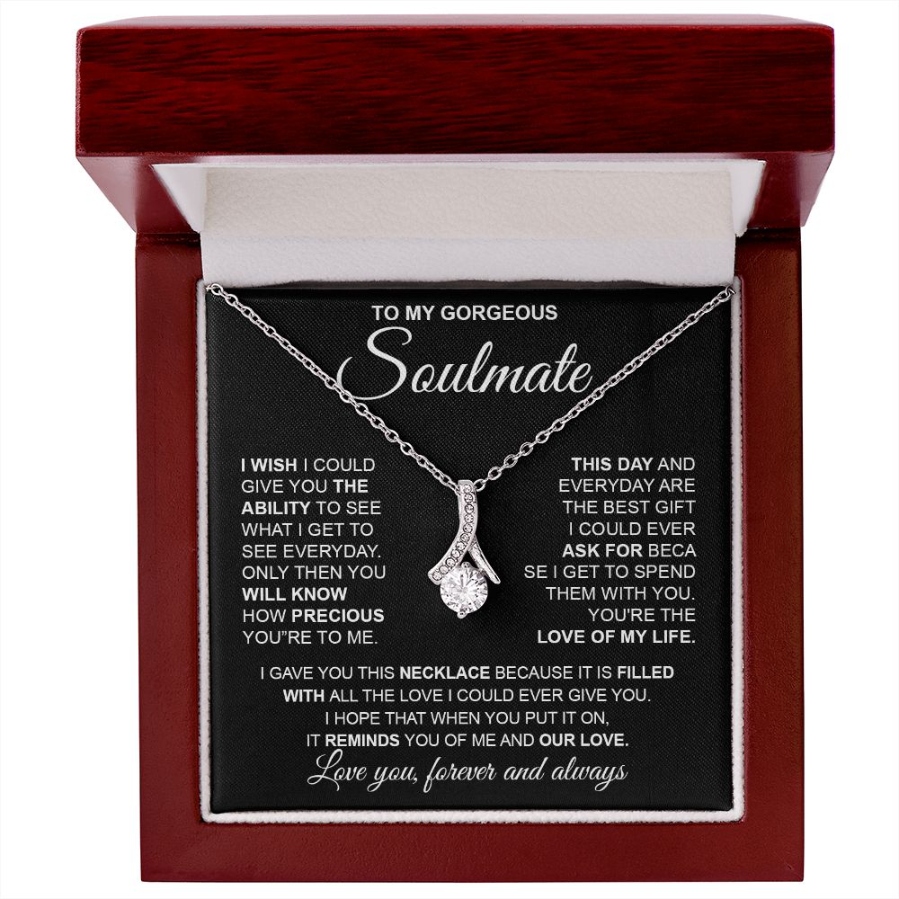 to My Soulmate Necklace from Husband, Necklaces for Wife from Husband, to My Soulmate Necklace for Women, Soulmate Jewelry for Wife Valentine Jewelry Gifts for Wife Birthday Gifts from Husband Allruing Necklace
