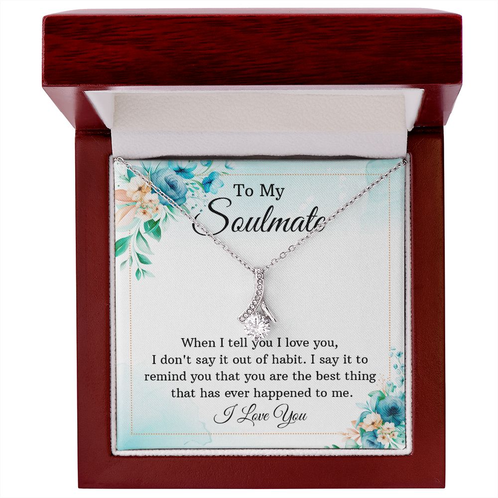 To My Soulmate, To My Wife Necklace, Wife Necklace, Wife Gift, WIfe Gift From Husband, Happy Anniversary, Meaningful Necklace Message Card and Gift Box Styles on Birthday, Christmas, Anniversary Allruing Necklace