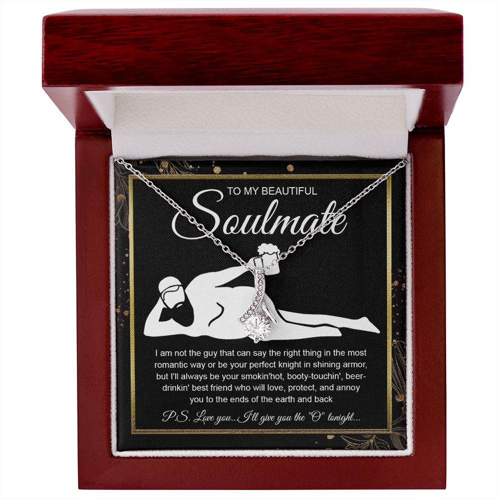 To My Beautiful Soulmate Necklace For Women, Funny Gifts For Girlfriend,Valentine Christmas Presents For Girlfriend, Best Birthday Meaningful Gift Ideas For Wife, Women Romantic Jewelry For Her Wedding Message Card and Gift Box Styles Allruing Necklace