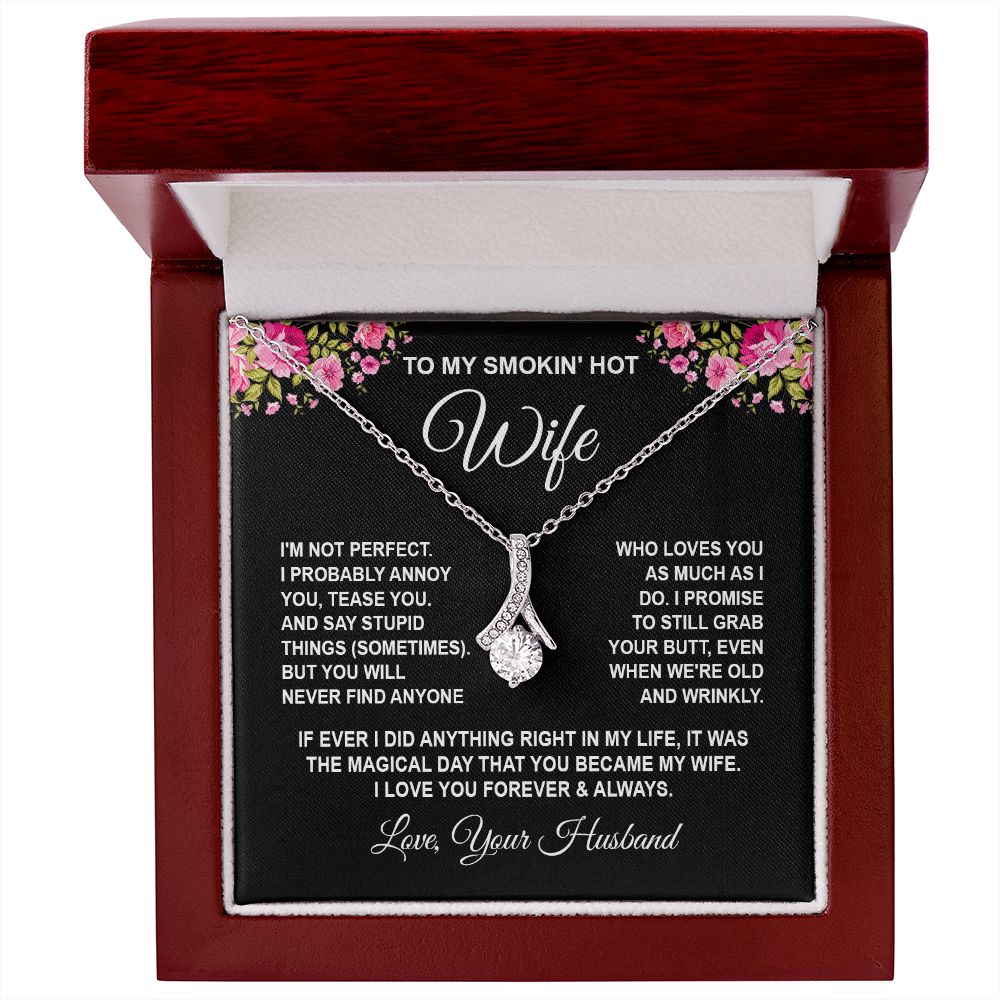 Wife Necklace Gifts from Husband, Wedding Gifts for Wife from Husband, Wife Birthday Gifts from Husband, To My Wife Necklace Message Card and Necklace Gifts Box Gift Box Styles on Birthday, Wedding, Anniversary, Valentine Allruing Necklace