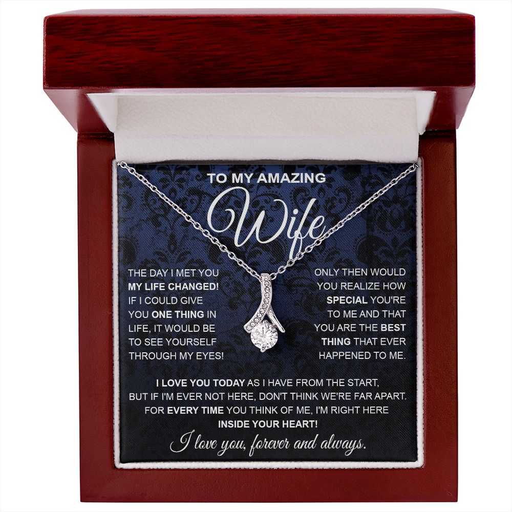 to My Wife Necklace, Soulmate Jewelry for Women, Wife Gifts from Husband, Anniversary Necklace for Wife Soulmate Gifts Future Wife Necklace Message Card and Gift Box Styles on Birthday, Wedding, Anniversary, Valentine Allruing Necklace