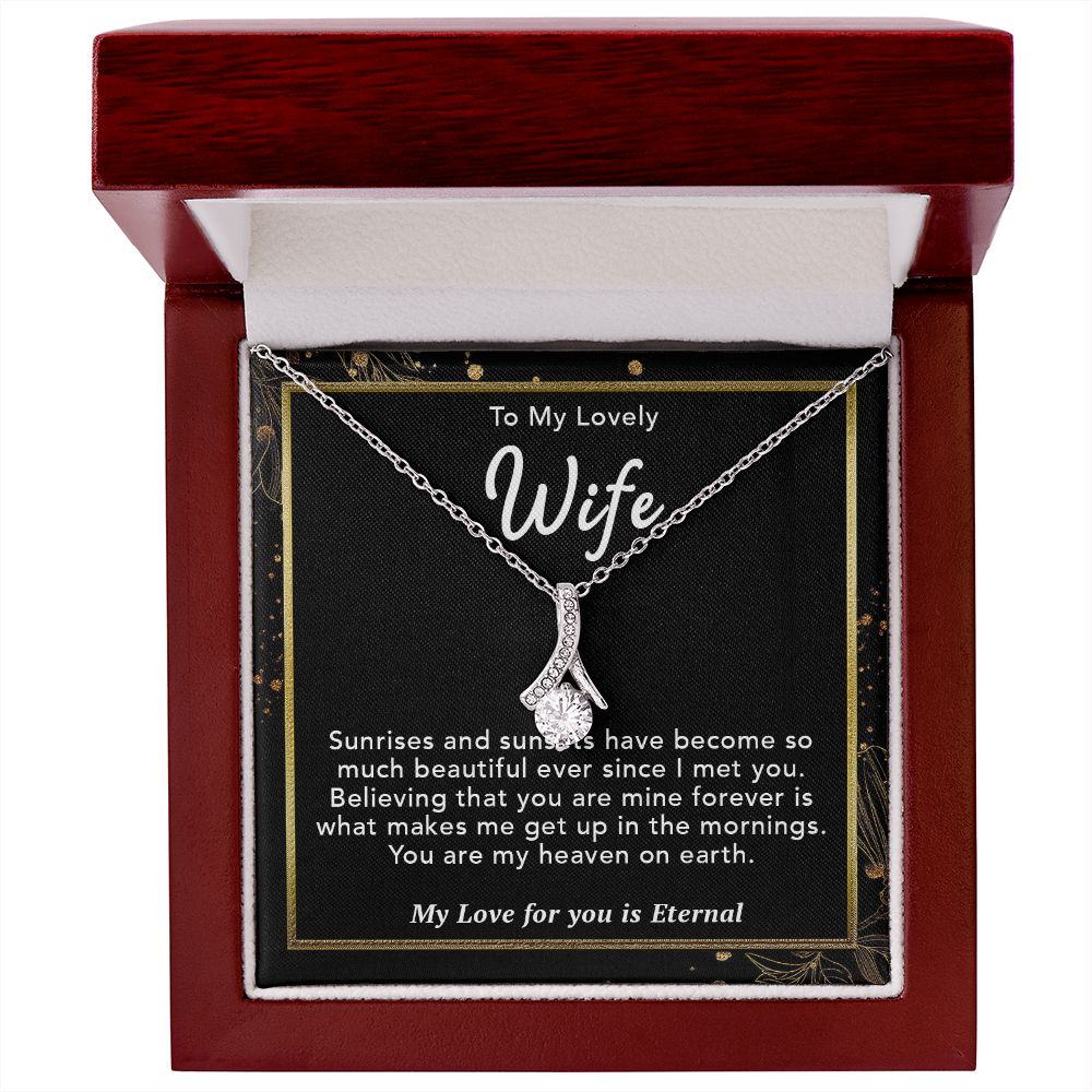 To My Lovely Wife Necklace Gift From Husband To My Badass Wife Pendant Jewelry with Message Card and Gift Box. Gift for Wife. Necklace Gift Set for Wife Necklace Gifts Box Gift Box Styles Allruing Necklace