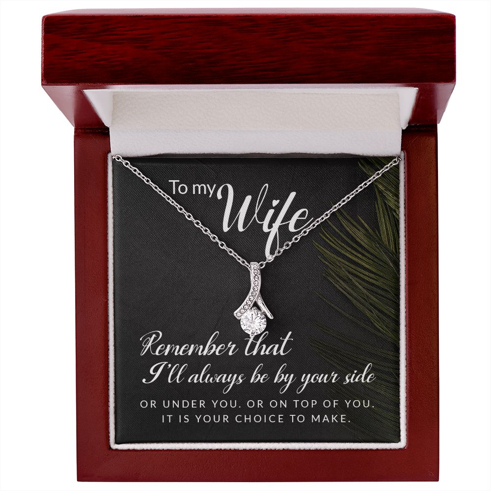 To My Wife Necklace Romantic Gifts For Her Unique Necklaces For Wife From Husband Cute Valentines Day Anniversary For Wife, Love Knot Meaningful Necklace Message Card and Gift Box Styles on Birthday, Christmas, Anniversary Allruing Necklace