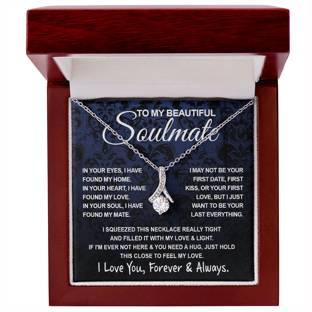 To My Beautiful Soulmate Necklace, Soulmate Jewelry For Women, Wife Necklace From Husband, Wife Anniversary Gifts Necklace For Wife, Soulmate Gifts For Her, To My Future Wife Necklace Soulmate Allruing Necklace