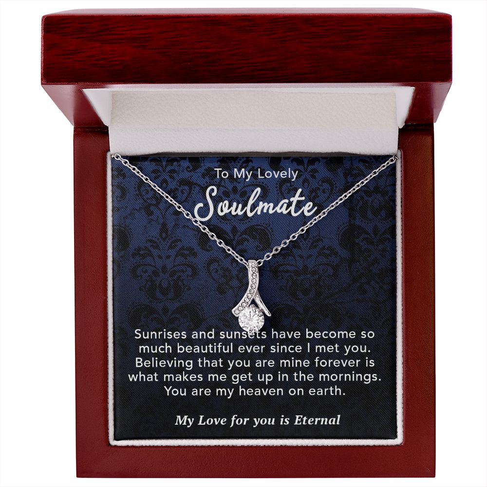 To My Lovely Soulmate Necklace Gift From Husband To My Badass Wife Pendant Wedding Jewelry with Message Card and Gift Box. Gift for Wife. Necklace Gift Set for Wife Necklace Gifts Box Gift Box Styles Allruing Necklace