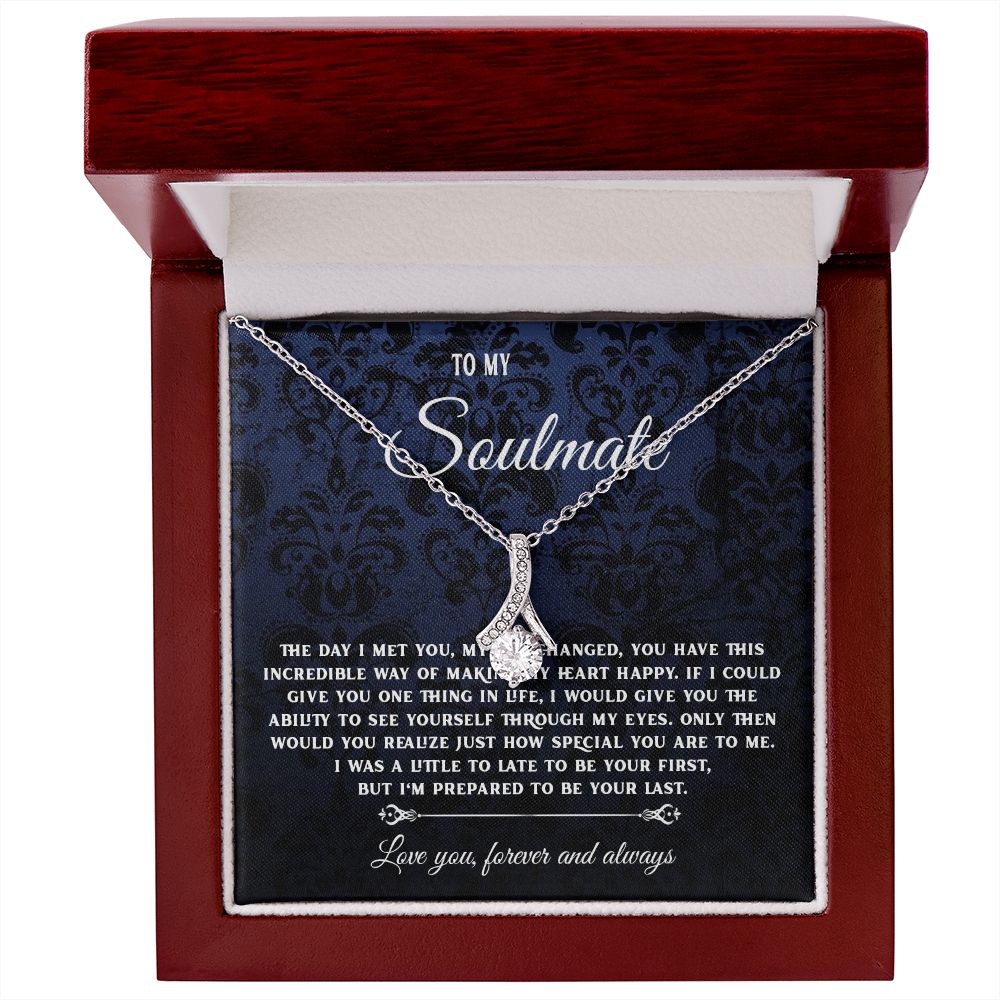To My Soulmate Necklace Gift, Necklaces For Wife from Husband, Soulmate Necklace to My Beautiful Wife, Necklace For Soulmate with Message Card and Necklace Gift Box Gift Box Styles on Birthday, Christmas, Wedding, Anniversary, Valentine Allruing Necklace
