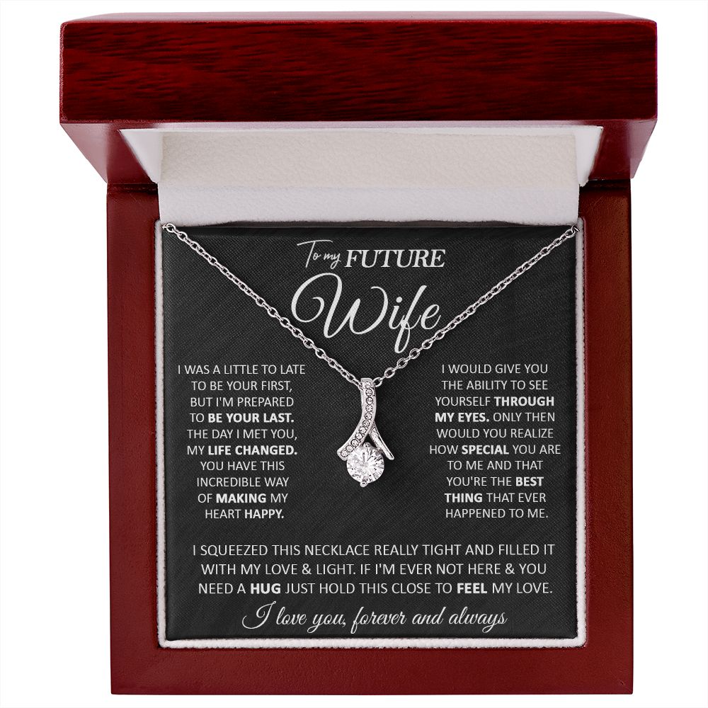 Couples Gifts, To My Beautiful Wife, Necklace From Husband, Valentine For Wife From Husband, Wife Wedding From Husband, To My Wife, Necklace Custom Name Message Card and Gift Box Styles on Birthday, Christmas, Wedding, Anniversary Allruing Necklace