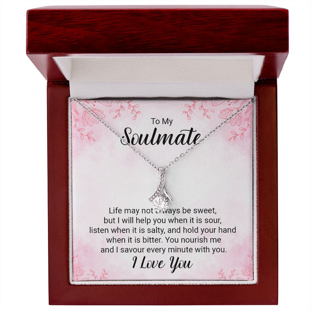 To My Soulmate Necklace for her Jewelry For Her Couples Gifts Necklaces For Soul Mate Christmas Jewelry, Love Knot Meaningful Necklace Message Card and Gift Box Styles on Birthday, Christmas, Anniversary Allruing Necklace