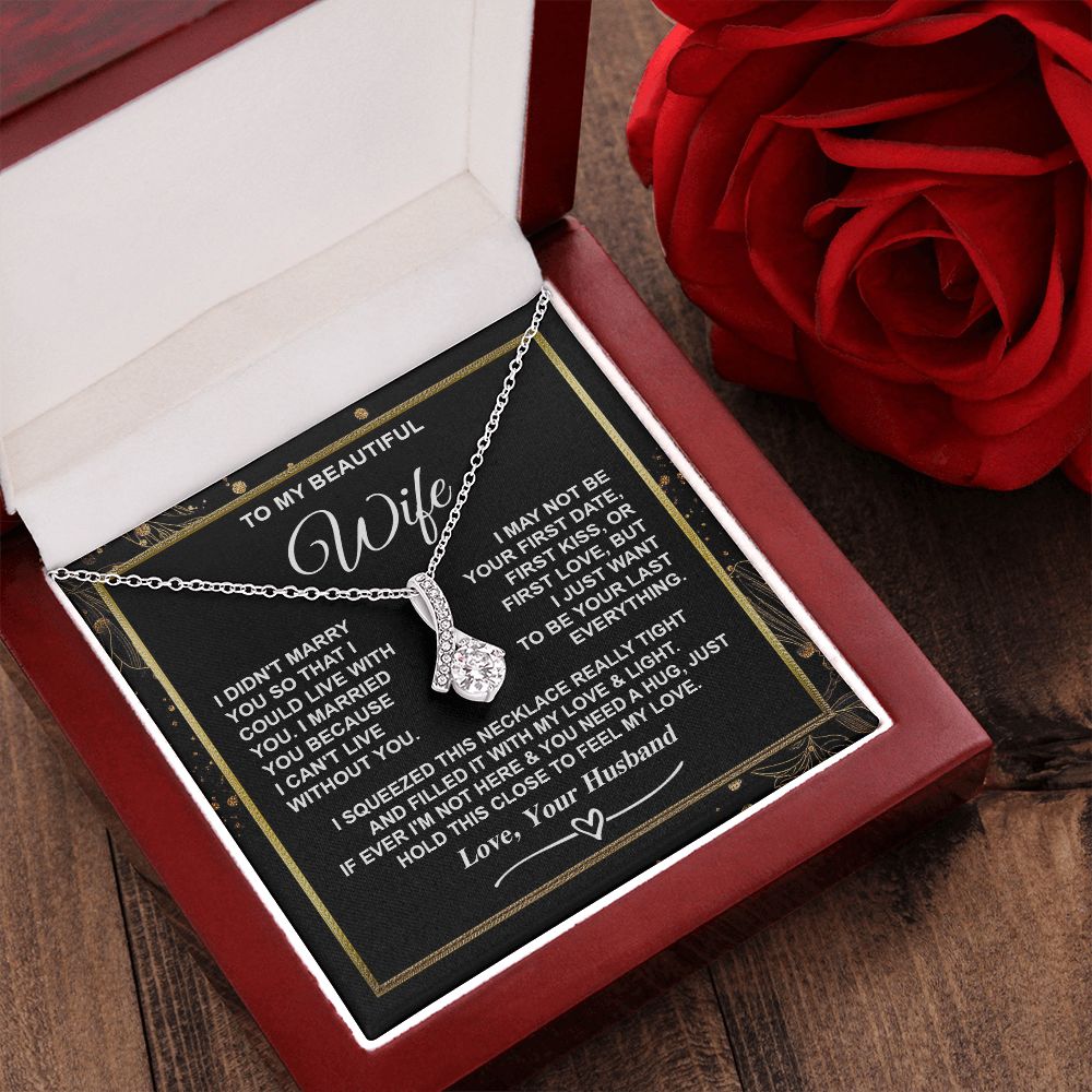 Wife Necklace Gifts from Husband, Gifts for Wife Valentine from Husband, Necklaces for Wife from Husband to My Wife Message Card and Necklace Gift Box Gift Box Styles on Birthday, Christmas, Wedding, Anniversary, Valentine Allruing Necklace