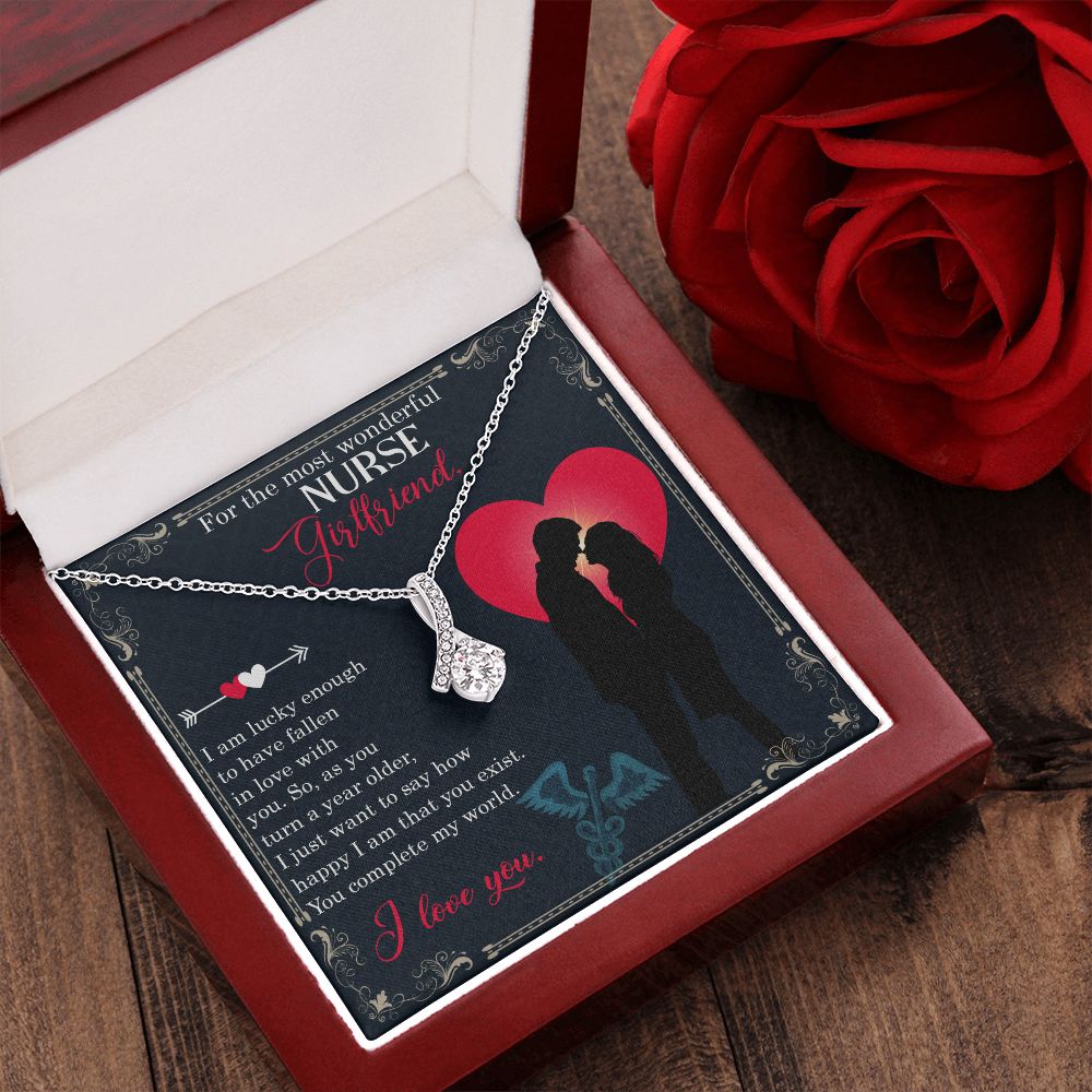 Couples Gifts, Nusre Wife Girlfriend Necklace Gifts From Husband, Wedding Anniversary Jewelry For Wife From Husband, Wife Birthday From Husband, To My Beautiful Girlfriend Message Card and Gift Box styles On Birthday, Christmas, Anniversary  Allruing Neck