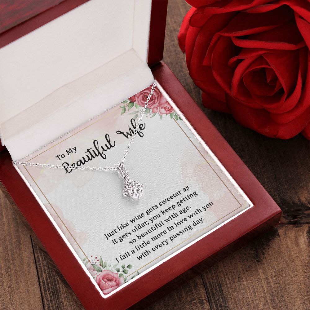 To My Wife Necklace Romantic Gifts For Her Unique Necklaces For Wife From Husband Cute Valentines Day Anniversary Birthday For Wife, Meaningful Necklace Message Card and Gift Box Styles on Birthday, Christmas, Anniversary Allruing Necklace