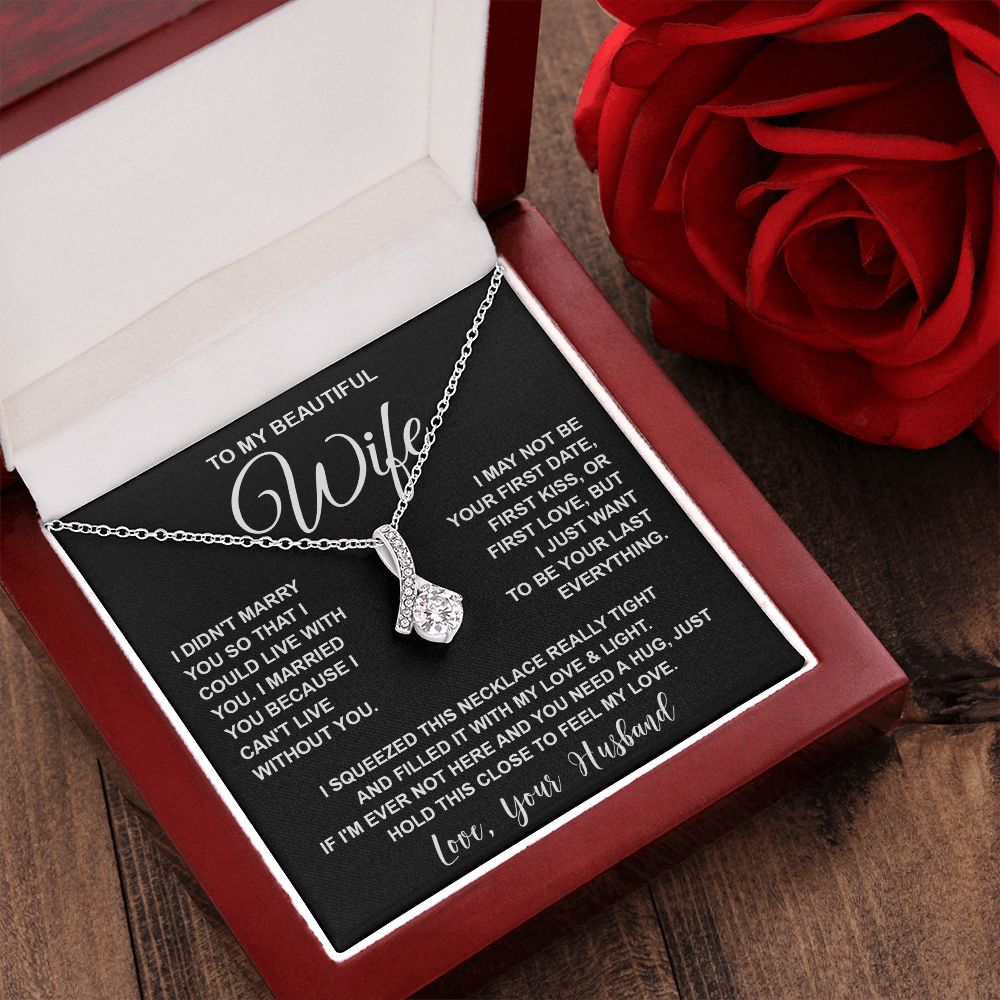 Wife Necklace Gifts From Husband, For Wife From Husband, Wife Birthday Gifts From Husband, Necklaces For Wife From Husband To My Wife Necklace Message Card and Necklace Gift Box Gift Box Styles on Birthday, Wedding, Anniversary, Valentine Allruing Necklac