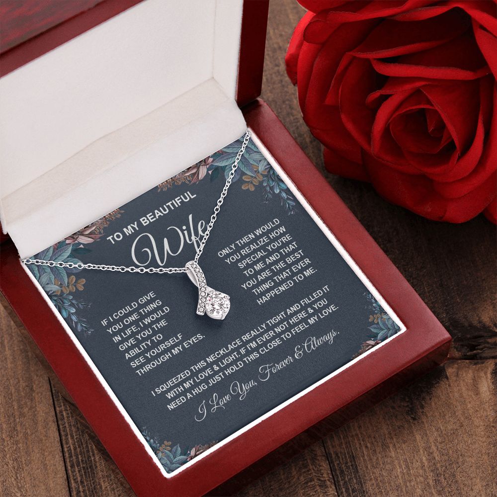 Wife Necklace Gift From Husband, For Soulmate From Husband, Wife Gifts From Husband, Necklaces For Wife From Husband To My Soulmate Necklace Message Card and Necklace Gift Box Gift Box Styles on Birthday, Wedding, Anniversary, Valentine Allruing Necklace