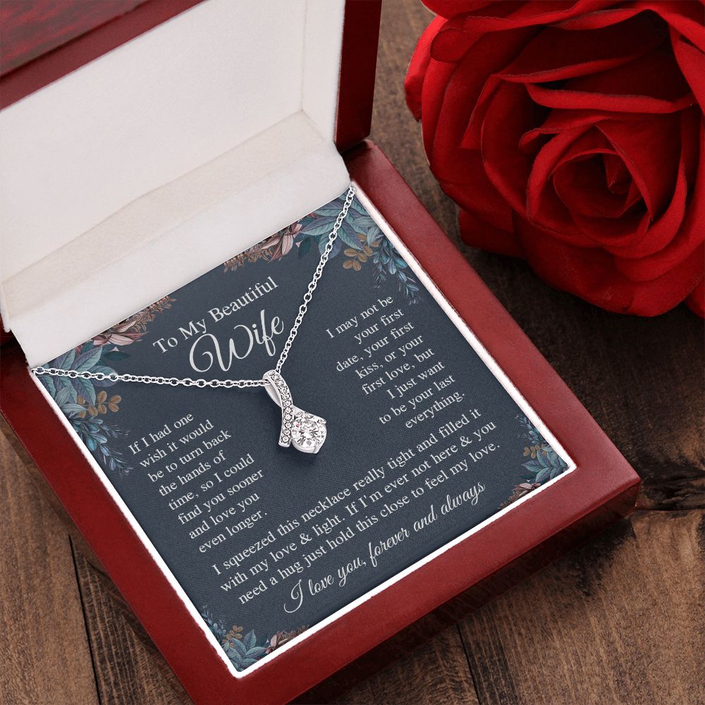 Wife Necklace Gift for Her, Soulmate Jewelry, Necklace for Future Wife, Anniversary Valentine Jewelry for Wife Necklace Gifts from Husband - Soulmate Gift Necklace with Message Card and Gifts Box Allruing Necklace