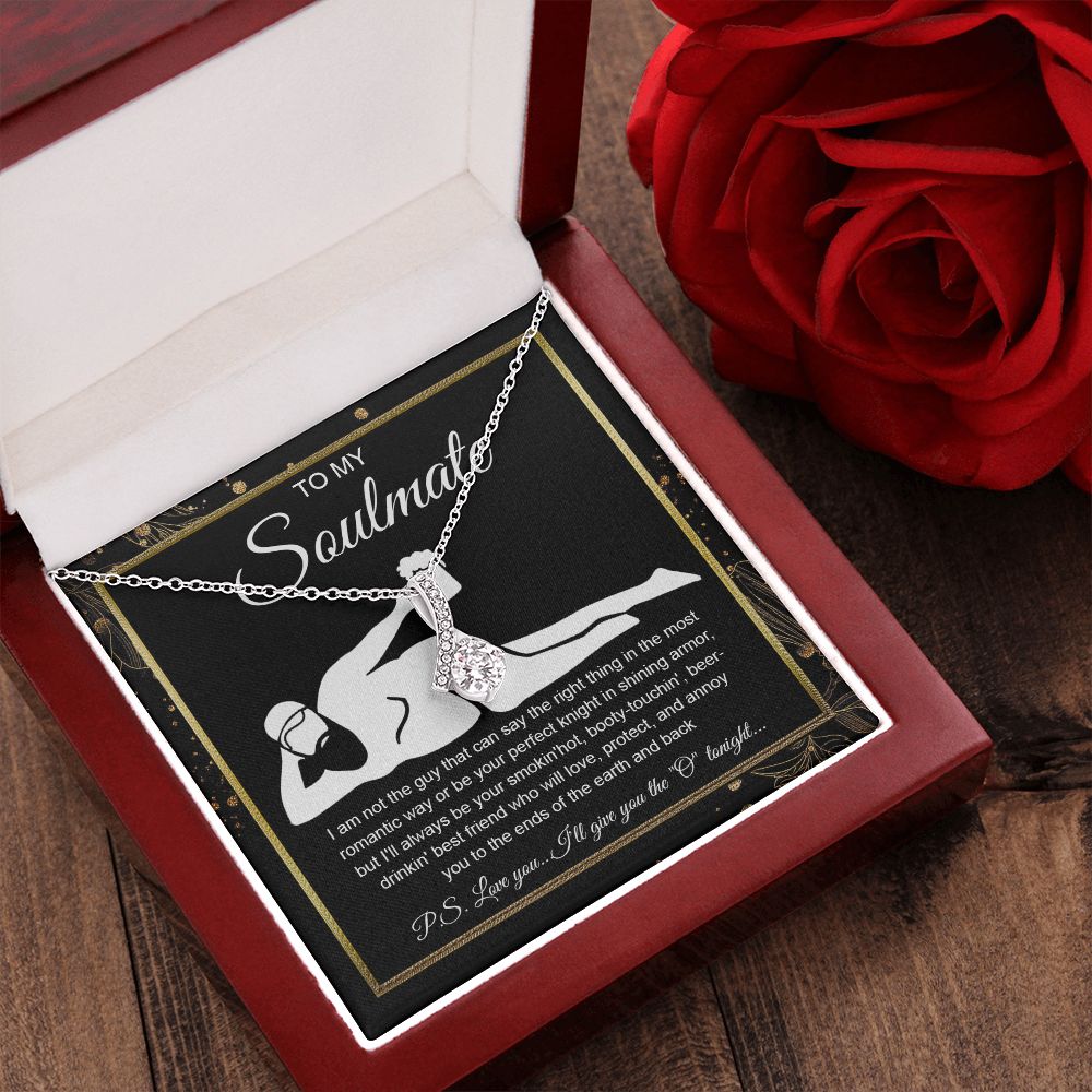 To My Soulmate Necklace For Women, Funny Gifts For Girlfriend,Valentine Christmas Presents For Girlfriend, Best Birthday Meaningful Gift Ideas For Wife, Women Romantic Jewelry For Her Wedding Message Card and Gift Box Styles Allruing Necklace