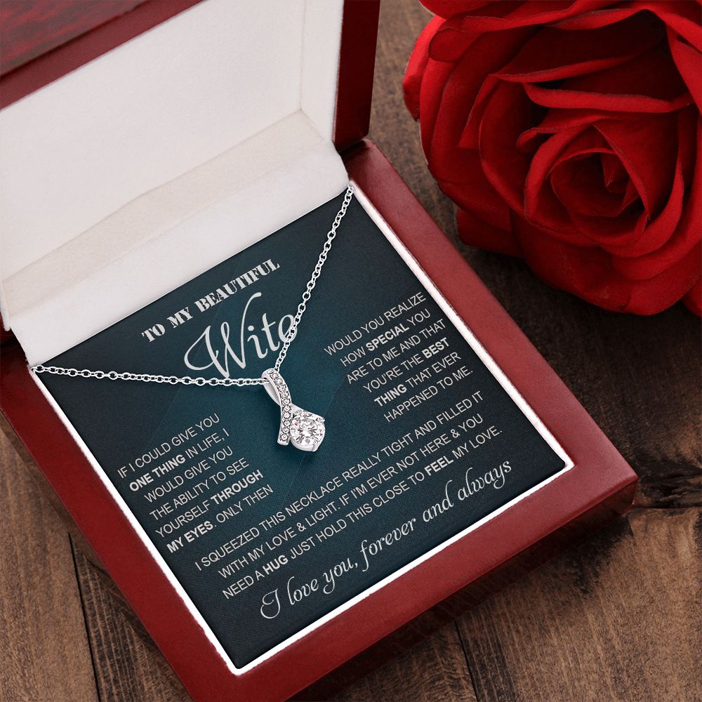 Personalized Valentine Gift For Wife, To My Wife Necklace For Women, Soulmate Necklace, To My Wife Necklace From Husband, Necklace Custom Name Message Card and Gift Box Styles on Birthday, Christmas, Wedding, Anniversary Allruing Necklace