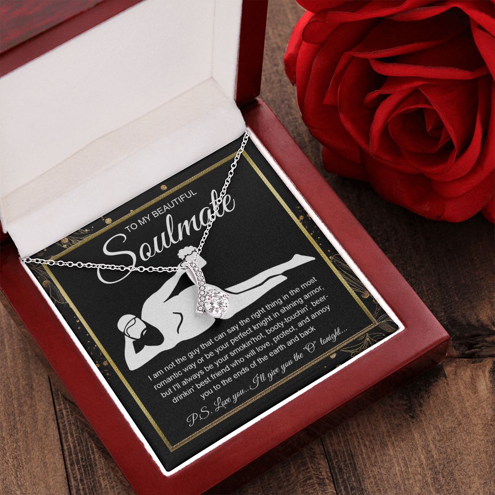 To My Beautiful Soulmate Necklace For Women, Funny Gifts For Girlfriend,Valentine Christmas Presents For Girlfriend, Best Birthday Meaningful Gift Ideas For Wife, Women Romantic Jewelry For Her Wedding Message Card and Gift Box Styles Allruing Necklace