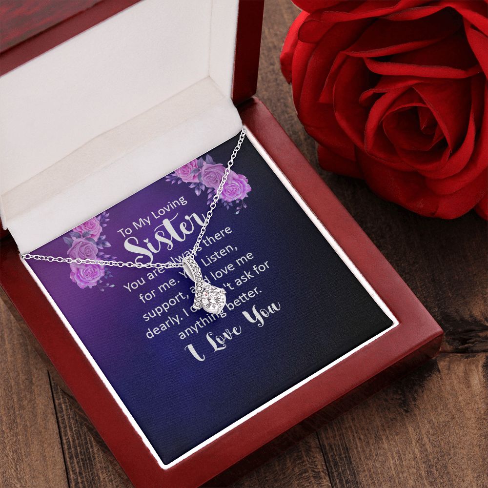 Couples Gifts, Loving Sister Necklace Gifts From Husband, Wedding Anniversary Jewelry For Wife From Husband, Wife Birthday From Husband, To My Unbiological Sister Message Card and Gift Box styles On Birthday, Christmas, Anniversary  Allruing Necklace