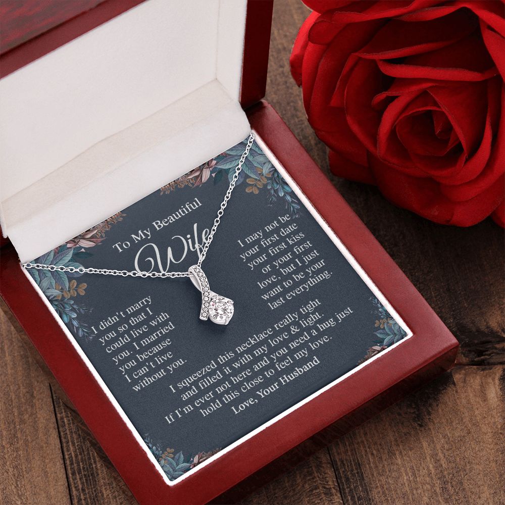 Wife Necklace Gift From Husband, Anniversary Romantic Gifts for Wife from Husband, Wife Anniversary Gifts Message Card and Necklace Gifts Box Gift Box Styles on Birthday, Wedding, Anniversary, Valentine Allruing Necklace