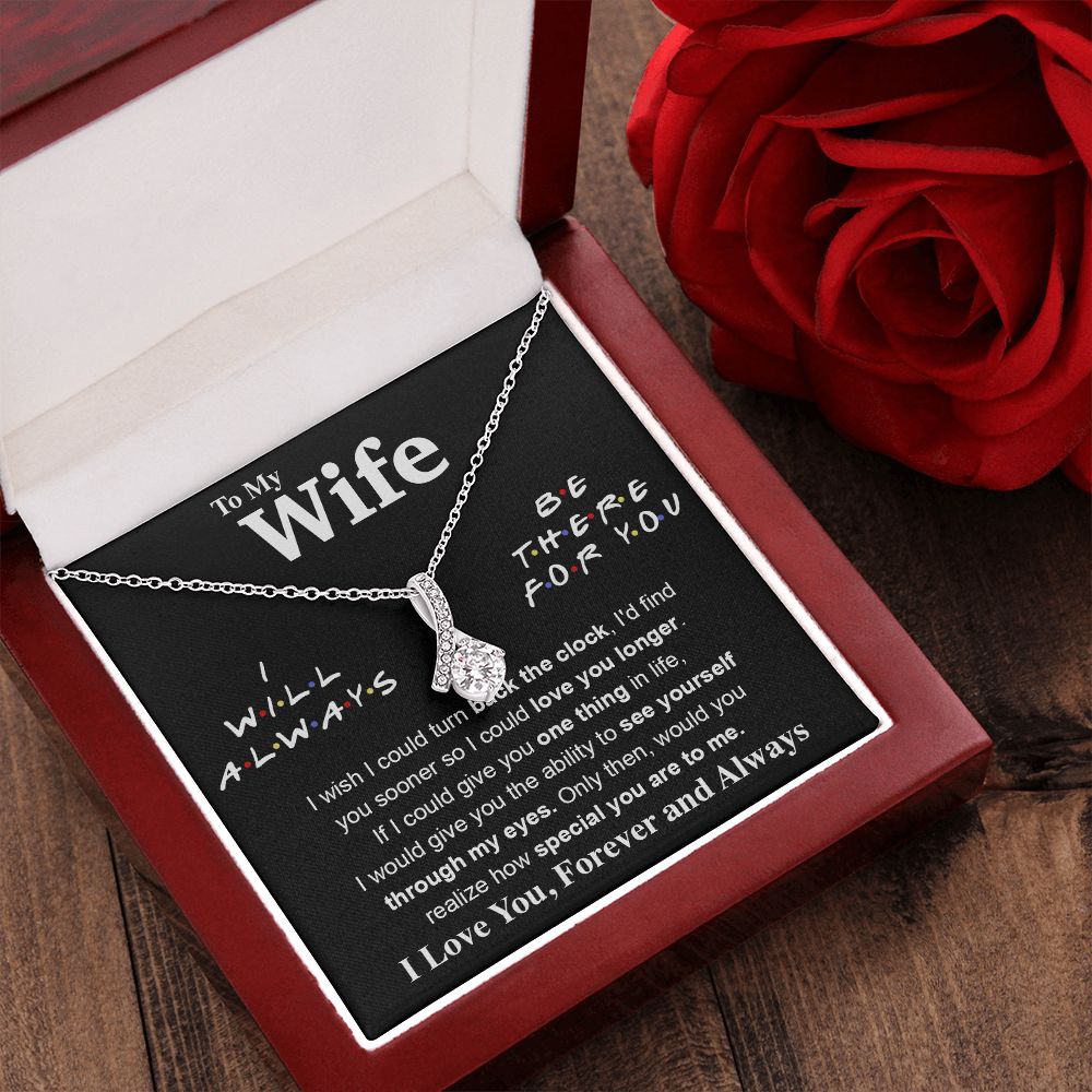 To My Wife Necklace To My Future Wife Necklace Gifts, Promise Necklace For Her, Fiance Gifts For Her, Valentine Gifts For Soulmate From Husband With Message Card Box LED, Soulmate Necklace For Women, To My Wife Necklace Allruing Necklace