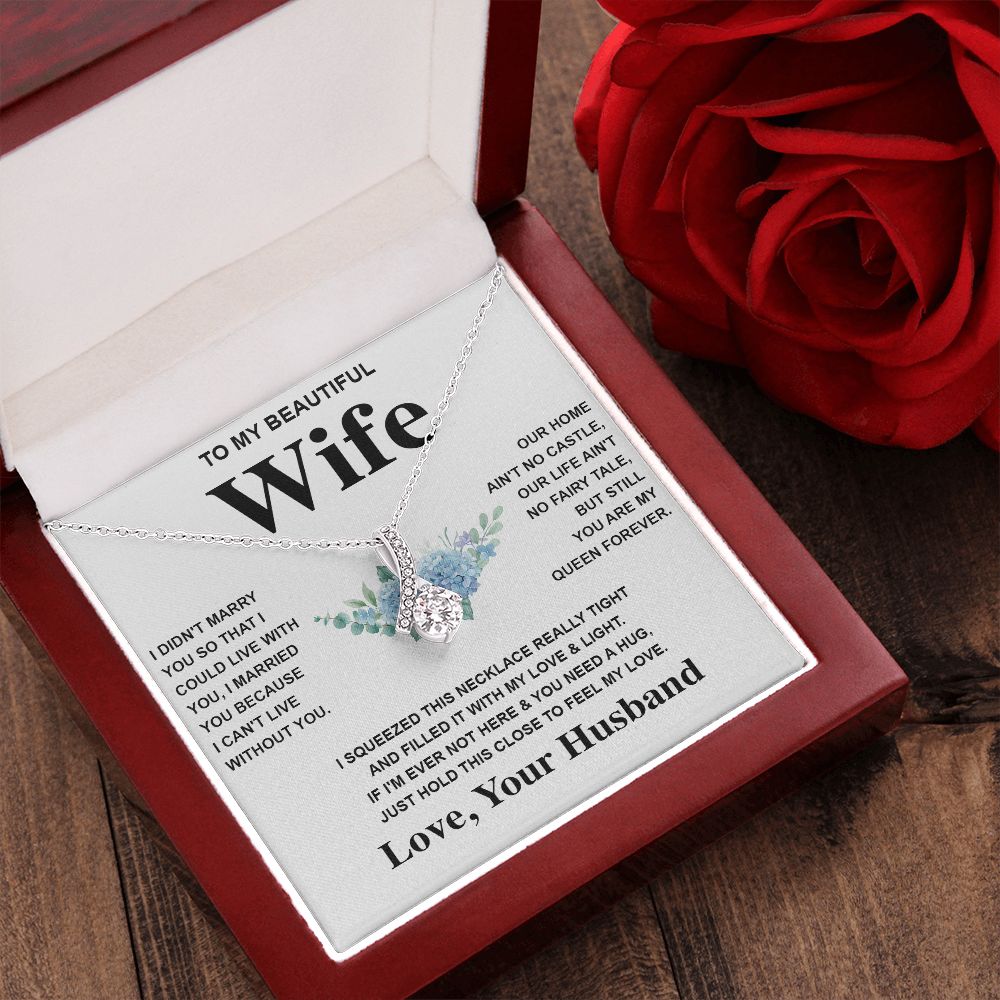 Wife Necklace Gift From Husband To My Badass Wife Pendant Valentines Day Anniversary Jewelry with Message Card and Gift Box. Gift for Wife. Necklace Gift Set for Wife Message Card and Necklace Gifts Box Gift Box Styles Allruing Necklace