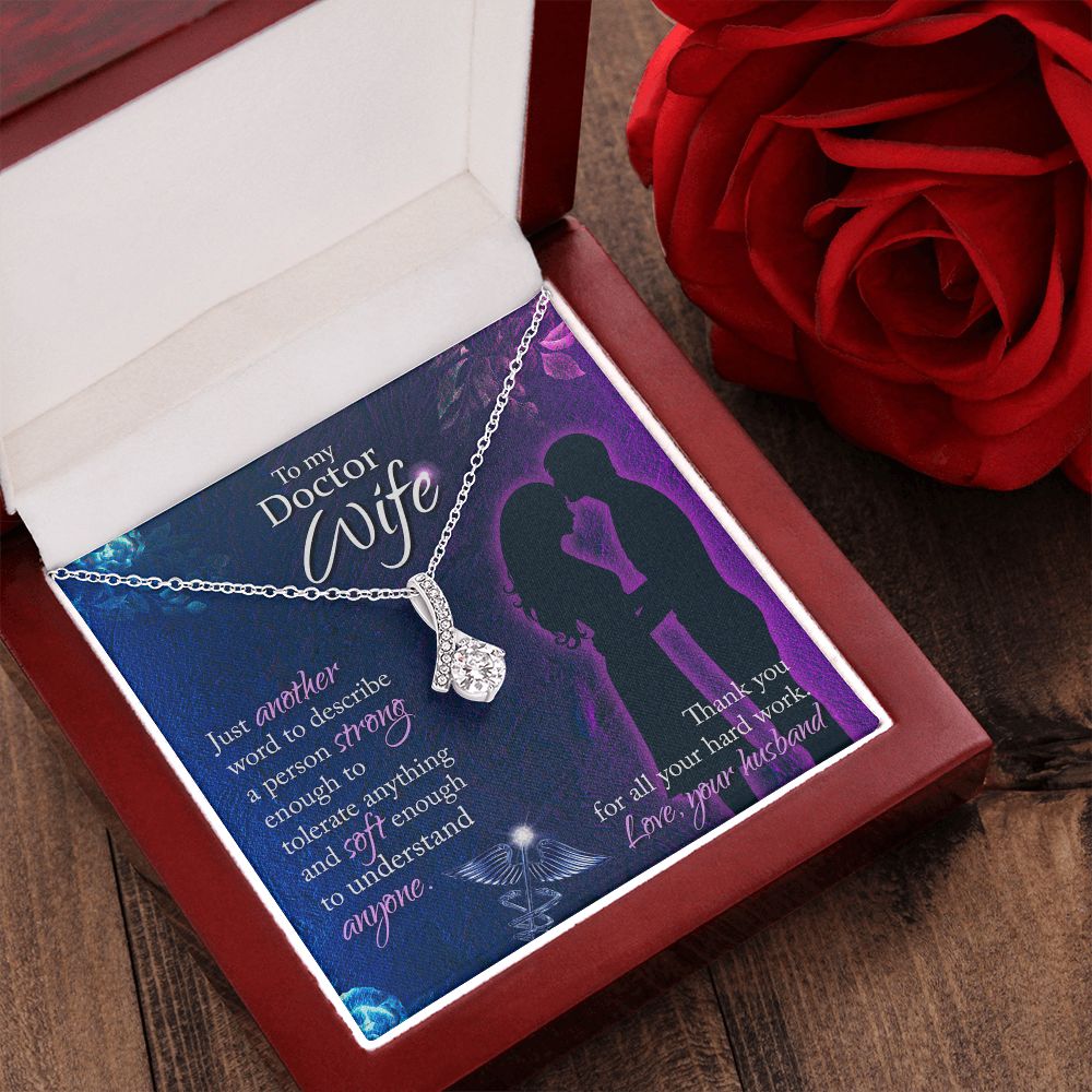 Couples Gifts,To My Doctor Wife Girlfriend Necklace Gifts From Husband, Wedding Anniversary Jewelry For Wife From Husband, Wife Birthday From Husband, To My Beautiful Wife Girlfriend Message Card and Gift Box styles On Birthday, Christmas, Anniversary All