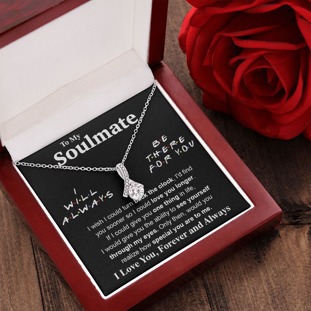 To My Soulmate Necklace To My Future Wife Necklace Gifts, Promise Necklace For Her, Fiance Gifts For Her, Valentine Gifts For Soulmate From Husband With Message Card Box LED, Soulmate Necklace For Women, To My Wife Necklace Allruing Necklace