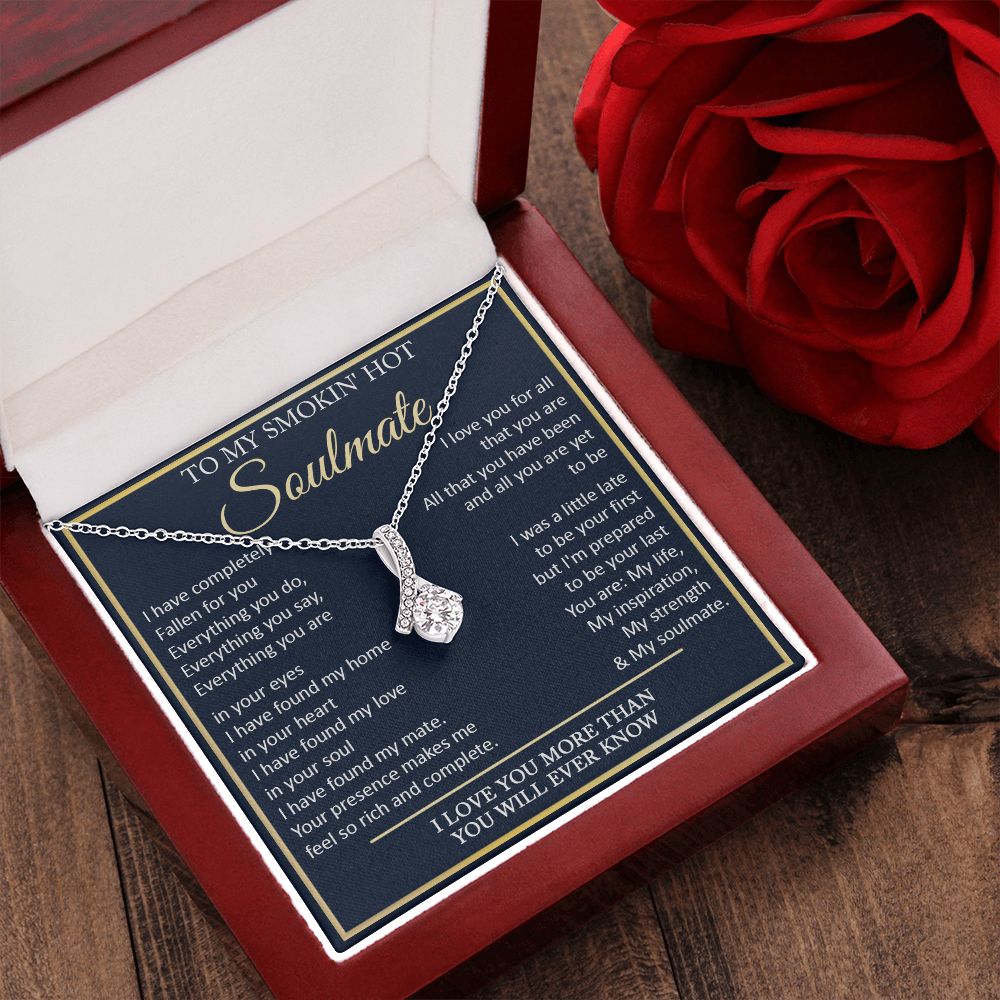 Couples Gifts, To My Smokin Hot Wife Necklace Gifts From Husband, Wedding Anniversary For Wife From Husband, To My Beautiful Wife, Necklace Custom Name Message Card and Gift Box Styles on Birthday, Christmas, Wedding, Anniversary Allruing Necklace