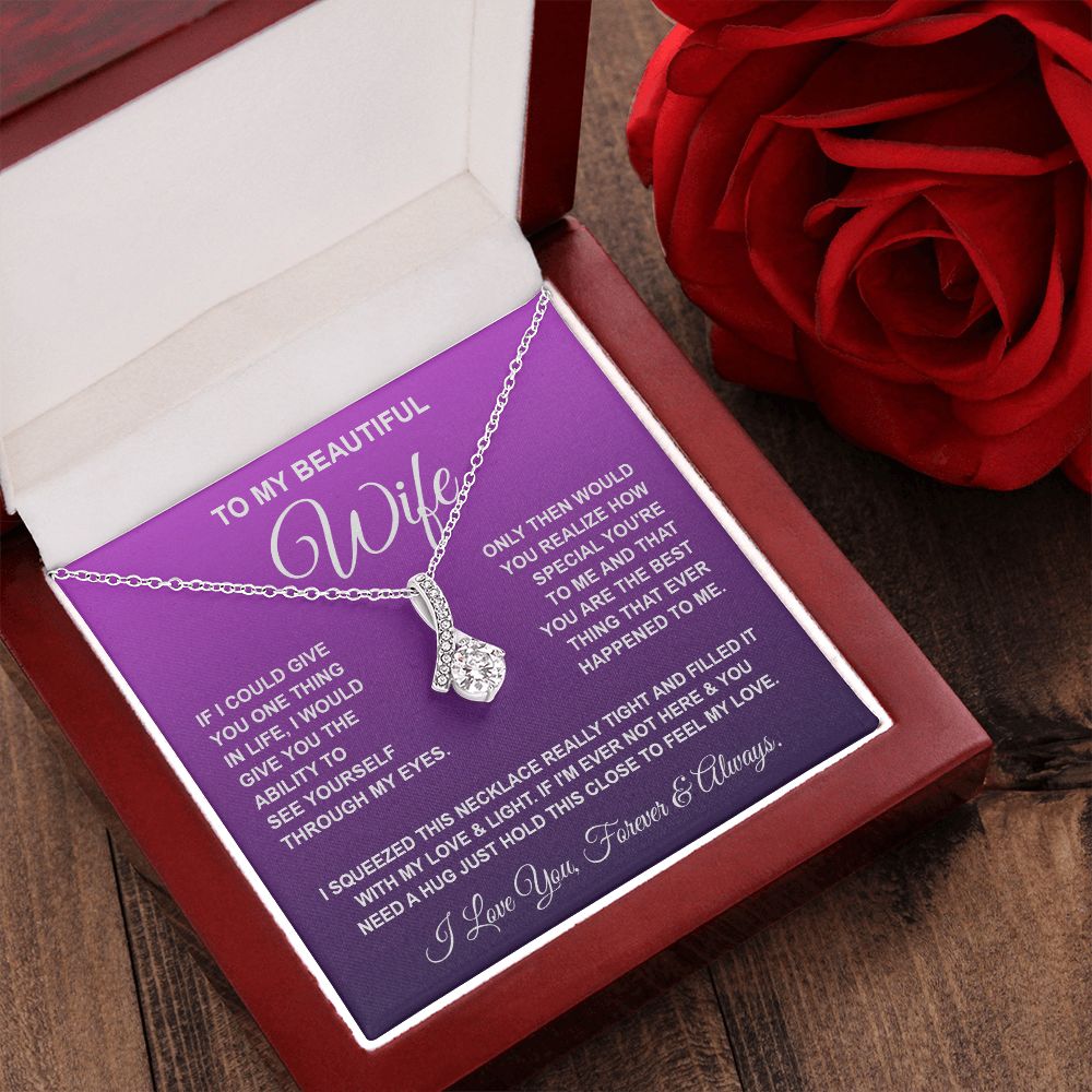 Soulmate Necklace Gifts From Husband, For Wife From Husband, Soulmate Gifts From Husband, Necklaces For Wife From Husband To My Wife Necklace Message Card and Necklace Gift Box Gift Box Styles on Birthday, Wedding, Anniversary, Valentine Allruing Necklace