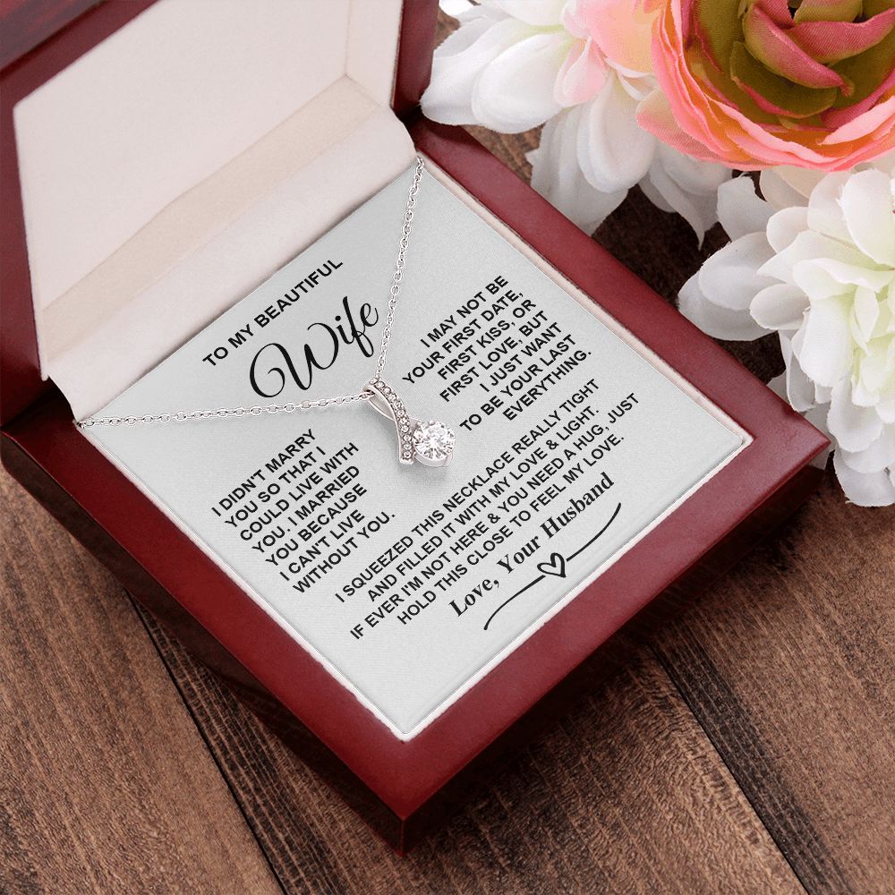 Wife Necklace Gifts from Husband, Gifts for Wife Birthday from Husband, Necklaces for Wife from Husband to My Wife Message Card and Necklace Gift Box Gift Box Styles on Birthday, Christmas, Wedding, Anniversary, Valentine Allruing Necklace