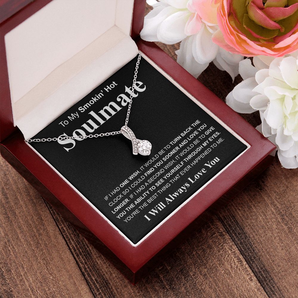 Gifts For Soulmate Birthday Gifts From Husband Necklace Valentines Day, Necklace for Future Soulmate, Valentine Anniversary Jewelry for Wife Necklace Gifts from Husband - Soulmate Gift Necklace with Message Card and Gift Box Allruing Necklace