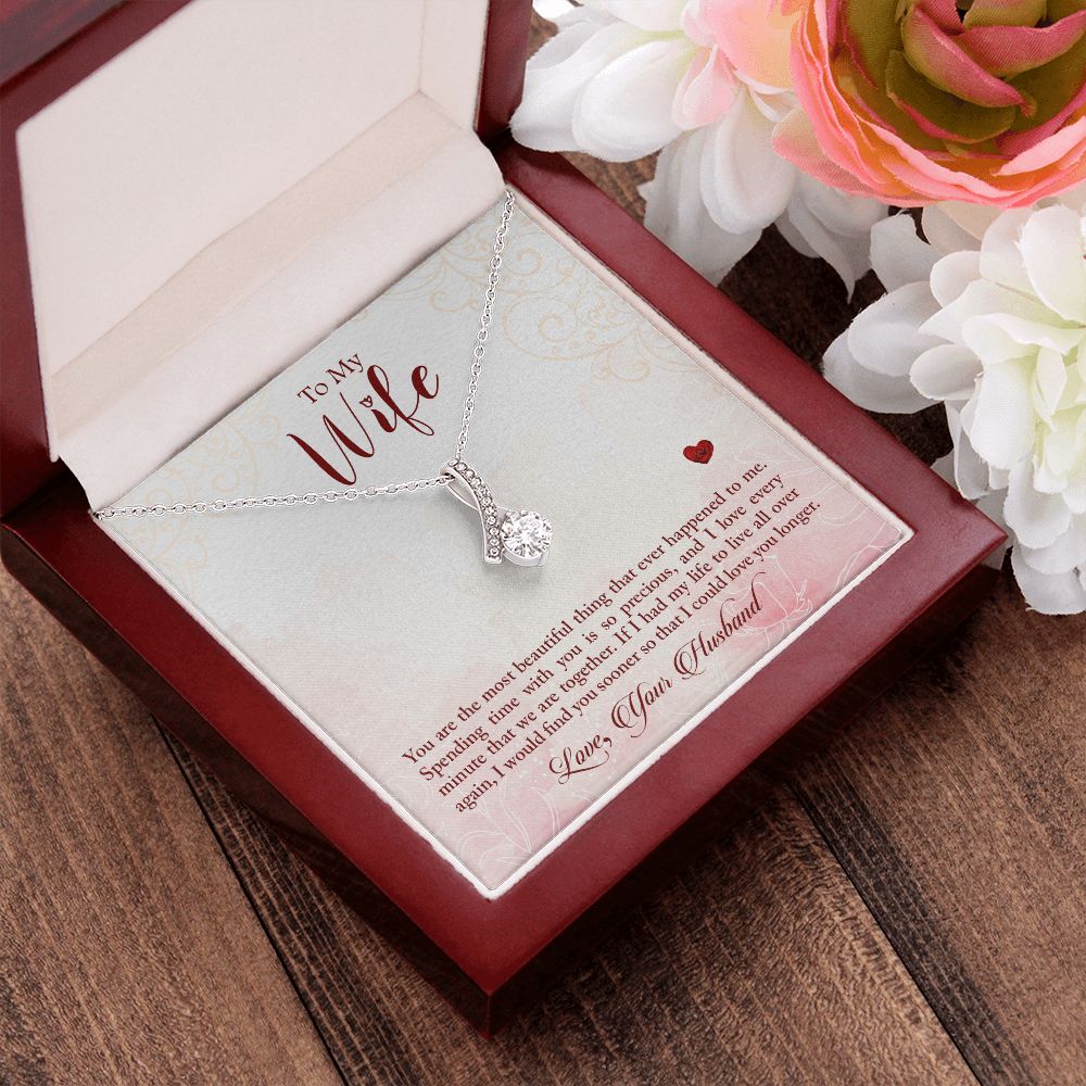 Couples Gifts,My Wife Girlfriend Necklace Gifts From Husband, Wedding Anniversary Jewelry For Wife From Husband, Wife Birthday From Husband, To My Beautiful Wife Girlfriend Message Card and Gift Box styles On Birthday, Christmas, Anniversary  Allruing Nec