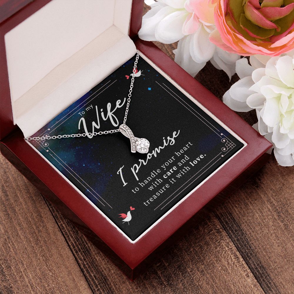 Birthday For Wife, Love Necklace Gifts For Wife From Husband, To My Soulmate Necklace For Women, To My Wife Necklace Wedding Anniversary, I Love You, Love Knot Meaningful Necklace Message Card and Gift Box Styles on Birthday, Christmas, Anniversary Allrui