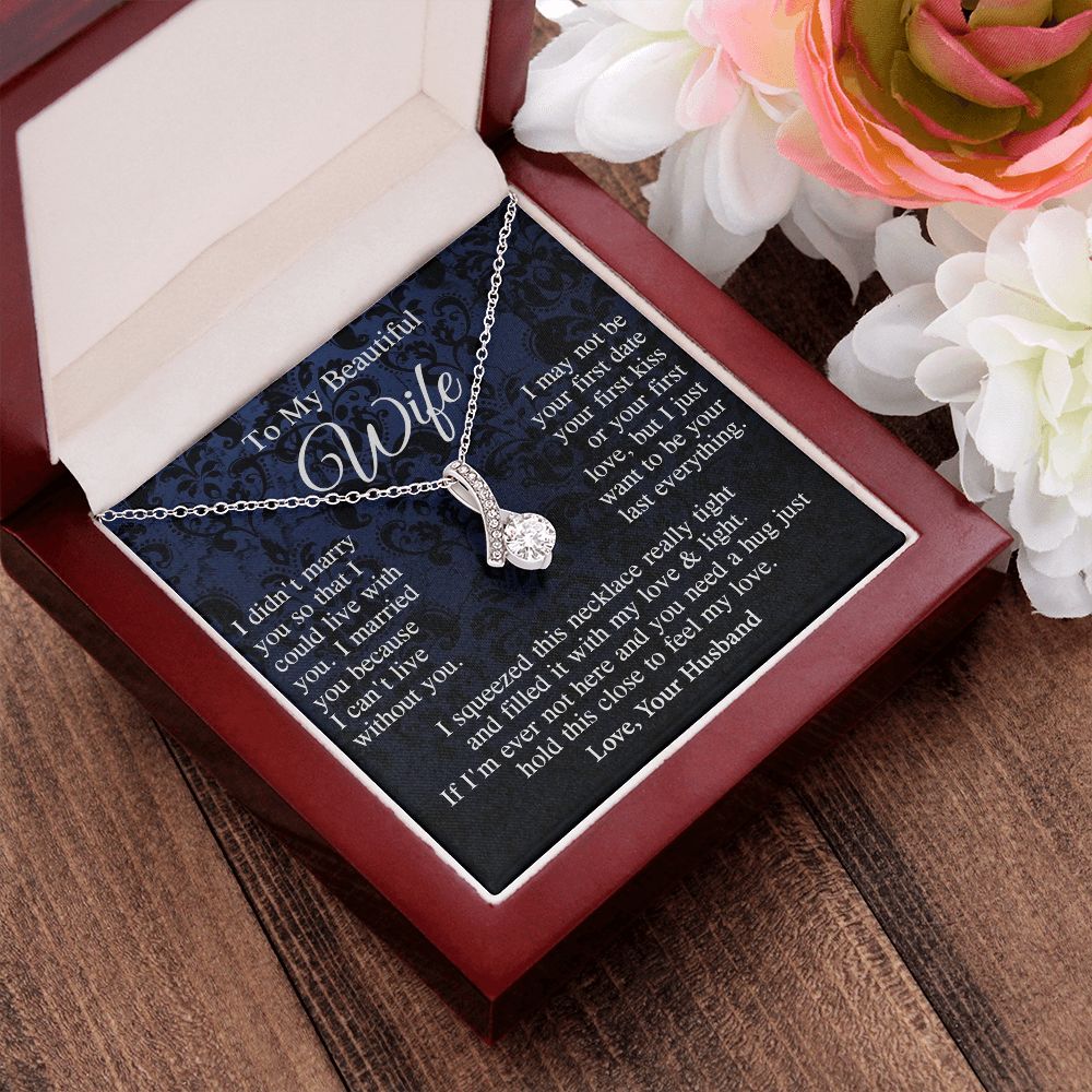 Wife Necklace Gift From Husband, Anniversary Romantic Gifts for Wife from Husband, Wife Valentine Gifts Message Card and Necklace Gifts Box Gift Box Styles on Birthday, Wedding, Anniversary, Valentine Allruing Necklace