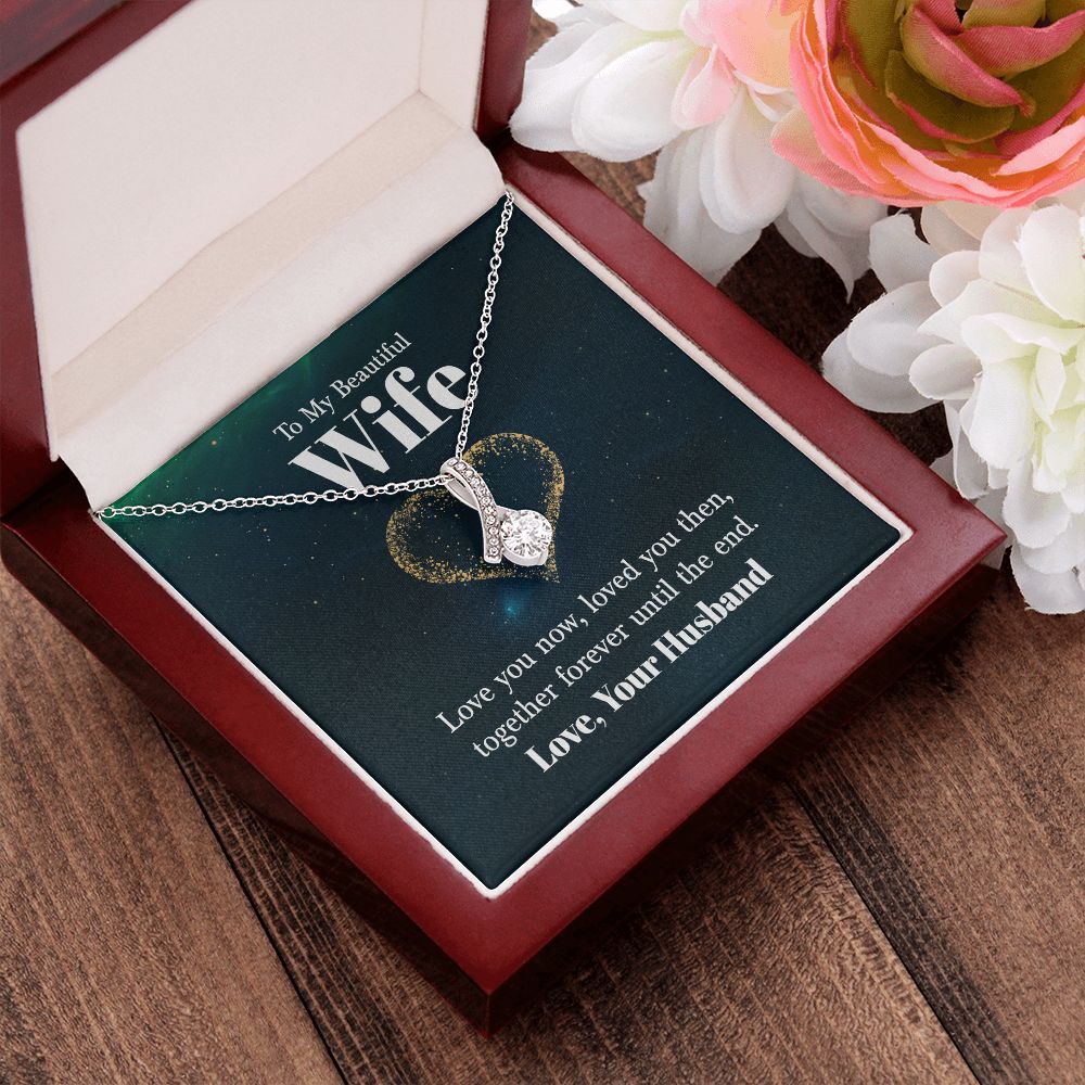 Wife Necklace Gifts From Husband, Wedding Anniversary For Wife From Husband, Wife Birthday From Husband, Necklaces For Wife From Husband, Love Knot Meaningful Necklace Message Card and Gift Box Styles on Birthday, Christmas, Anniversary  Allruing Necklace