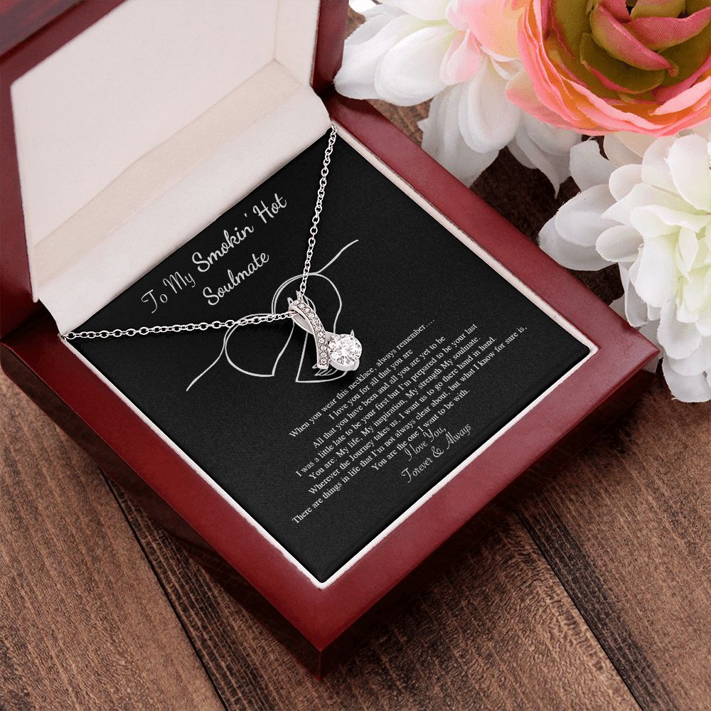 Couples Gifts Necklace To My Hot Soulmate Necklace, Necklace Gifts For Wife From Husband Jewelry Romantic Gifts For My Wife Necklace Custom Name Message Card and Gift Box Styles on Birthday, Christmas, Wedding, Anniversary, Valentine Allruing Necklace